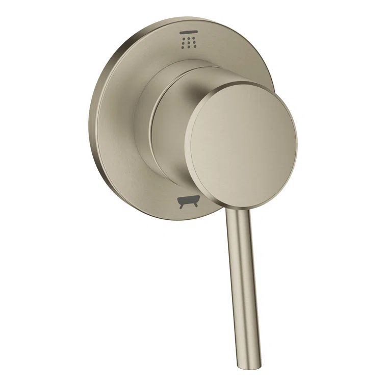Modern Brushed Nickel 3-Way Diverter Shower Trim - European Craftsmanship