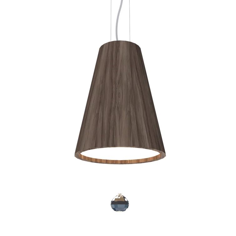 American Walnut Crystal LED Pendant Light
