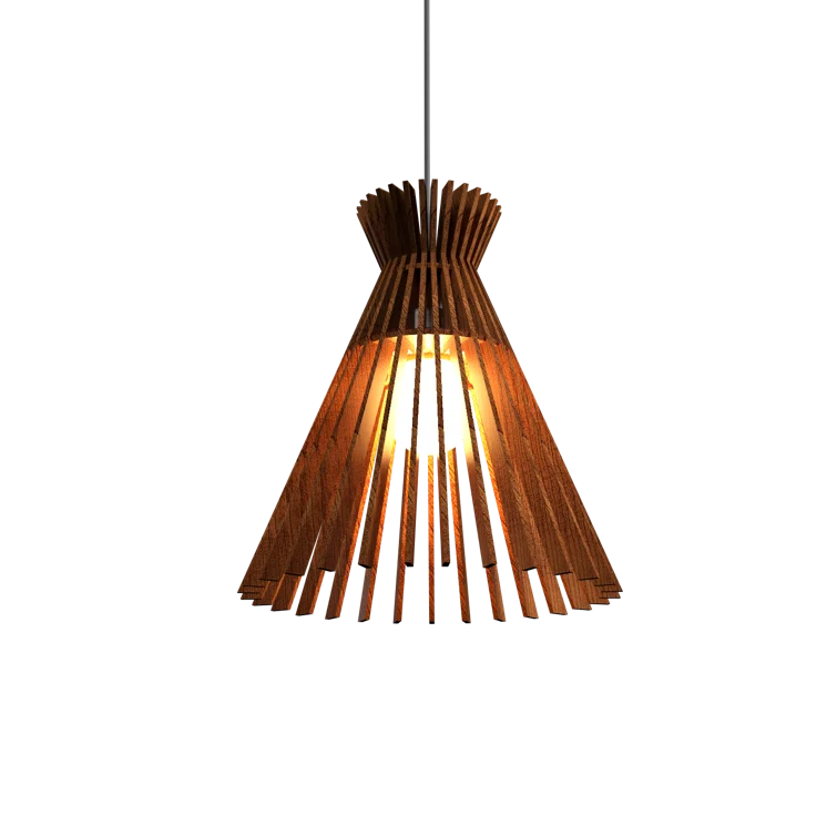 Mini Imbuia Wood LED Geometric Pendant Light