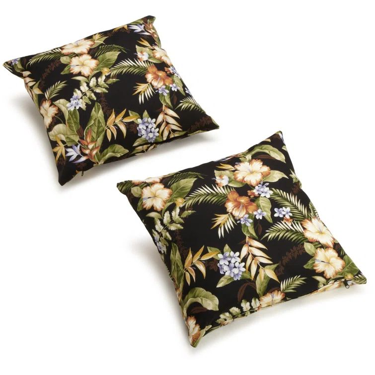 Freeport Ebony 17-inch Outdoor Knife Edge Throw Pillows, Set of 2