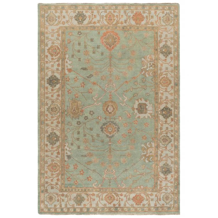 Hand-Knotted Gray Wool 9' x 12' Rectangular Area Rug