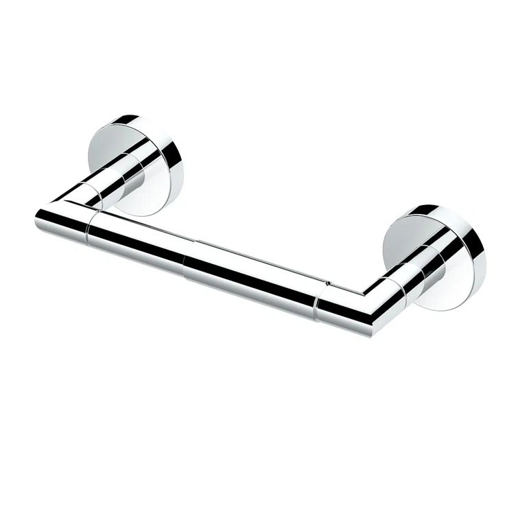 Polished Nickel Double Post Wall Mounted Toilet Paper Holder