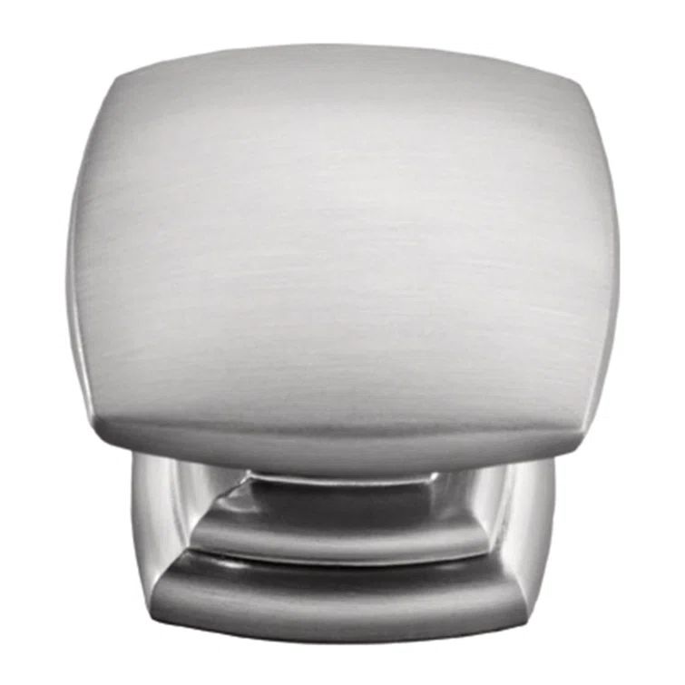 Brushed Nickel Square Modern Cabinet Knob with Mounting Hardware