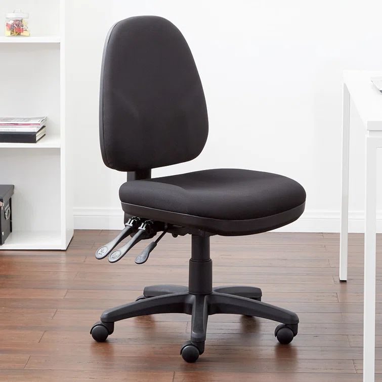 Icon Black 44'' Ergonomic Swivel Task Chair with Lumbar Support