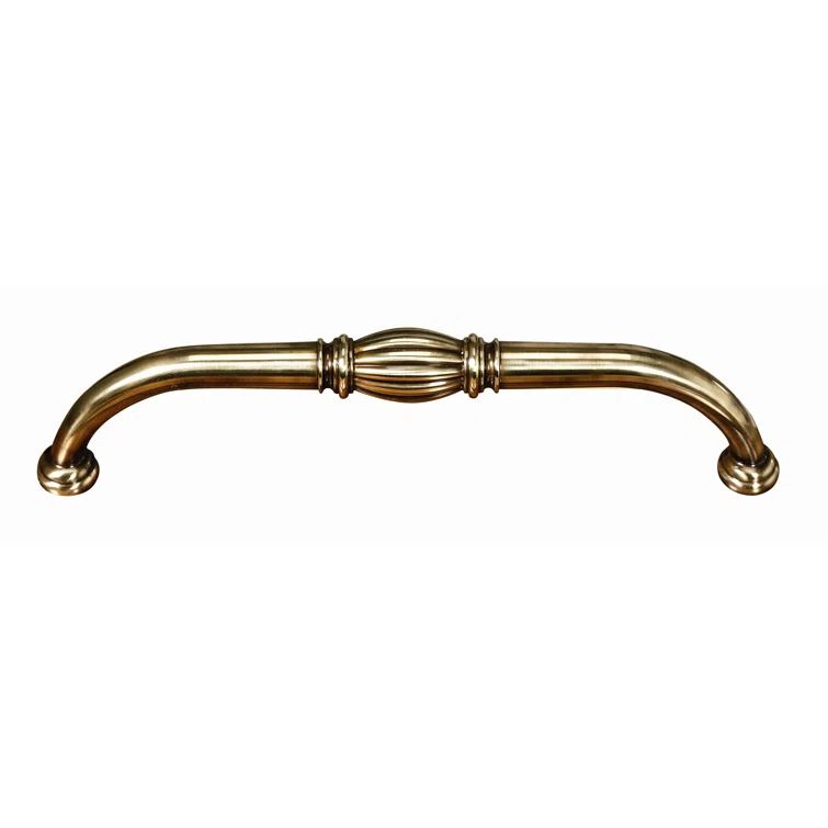 Polished Antique Brass Traditional Bar Pull with Mounting Hardware