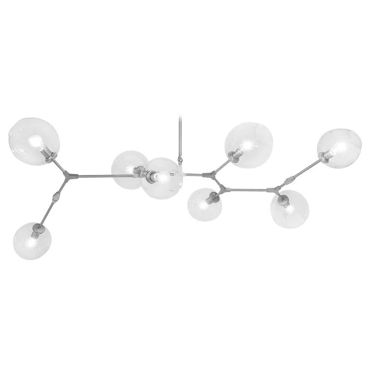 Fairfax Modern 78'' Matte Chrome Sputnik Chandelier with Dimpled Glass Globes