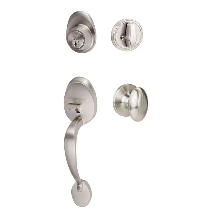 Alta Satin Nickel Single Cylinder Handleset with Arapaho Knob