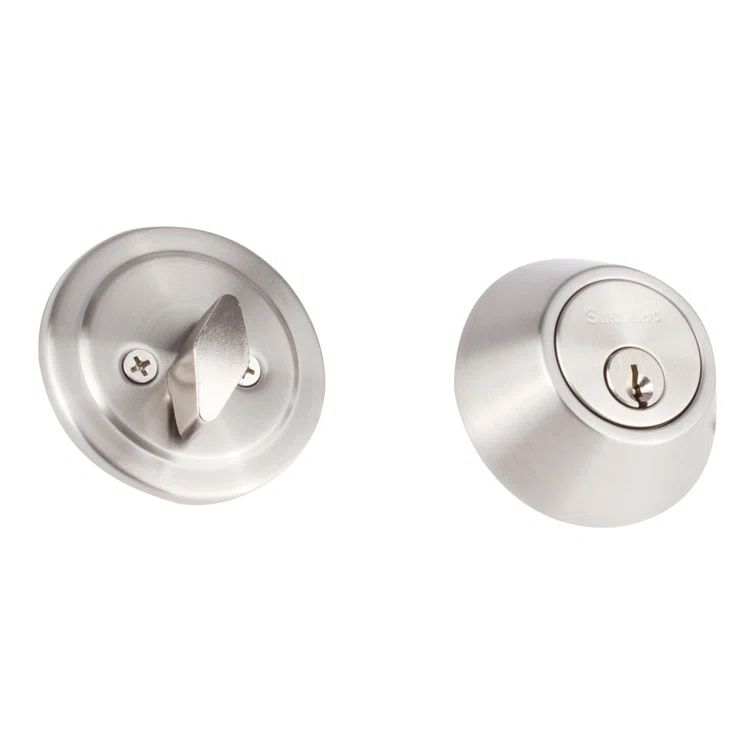 Satin Nickel Contemporary Single Cylinder Deadbolt