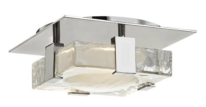 Bourne Polished Nickel 1-Light LED Wall Sconce with Etched Glass Shade