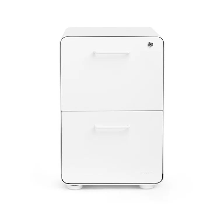 Stow Compact 2-Drawer Steel File Cabinet in White