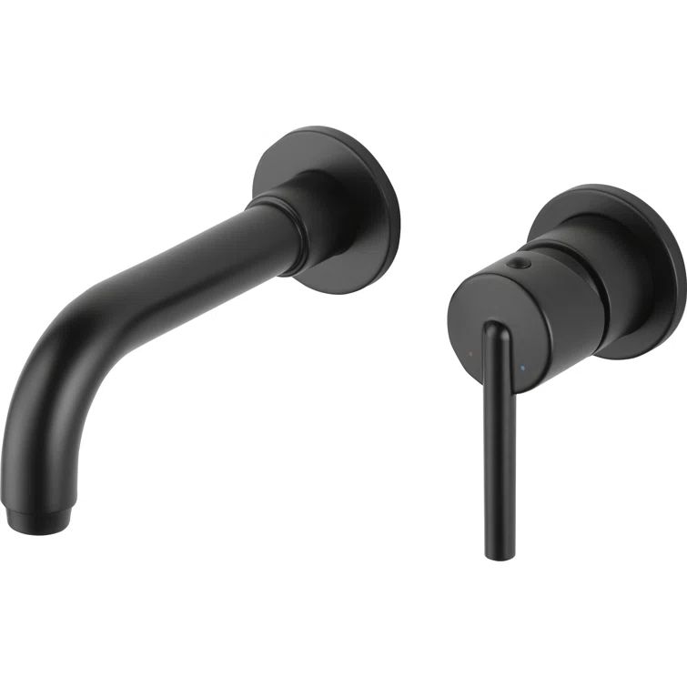Elysian Bronze 7" Wall-Mounted Modern Bathroom Faucet with Pull-out Spray