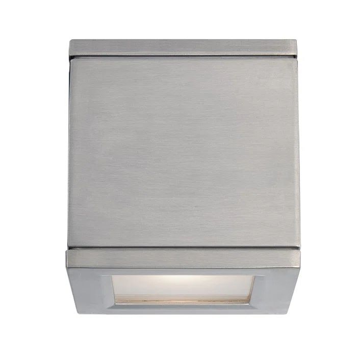 Sleek Silver Rubix 5'' LED Outdoor Wall Light - Energy Efficient