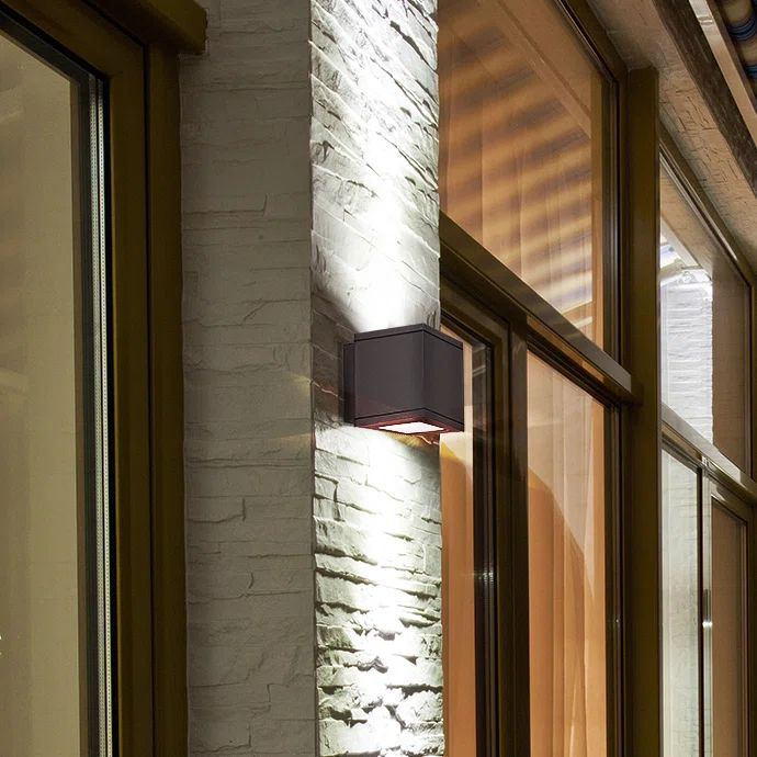 Rubix Sleek Bronze LED Outdoor Wall Sconce, Energy Star Rated