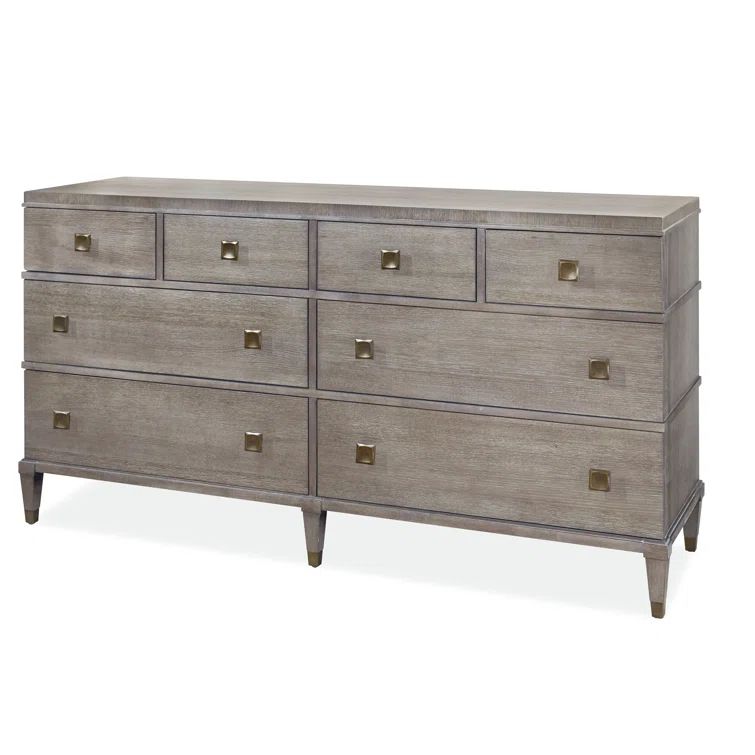 Transitional Brown Double Dresser with Dovetail Drawers
