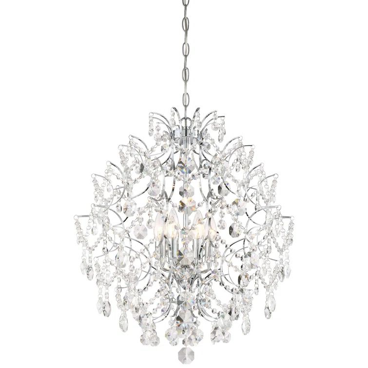 Isabella's Crown 6-Light Chrome Crystal Candle Chandelier
