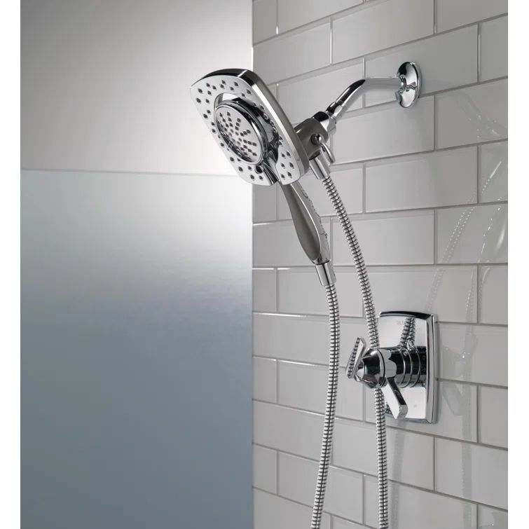 Chrome Dual-Function Handheld Shower Faucet Set with Pulse