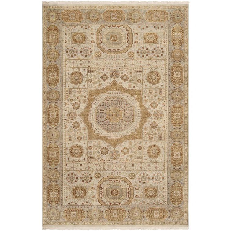 Handmade Gray Wool Rectangular Area Rug 5'6" x 8'6"