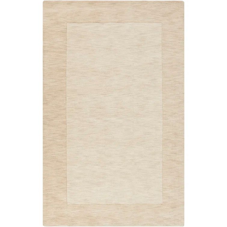 Dolma Handmade Beige Wool Rectangle Rug 5' x 8'