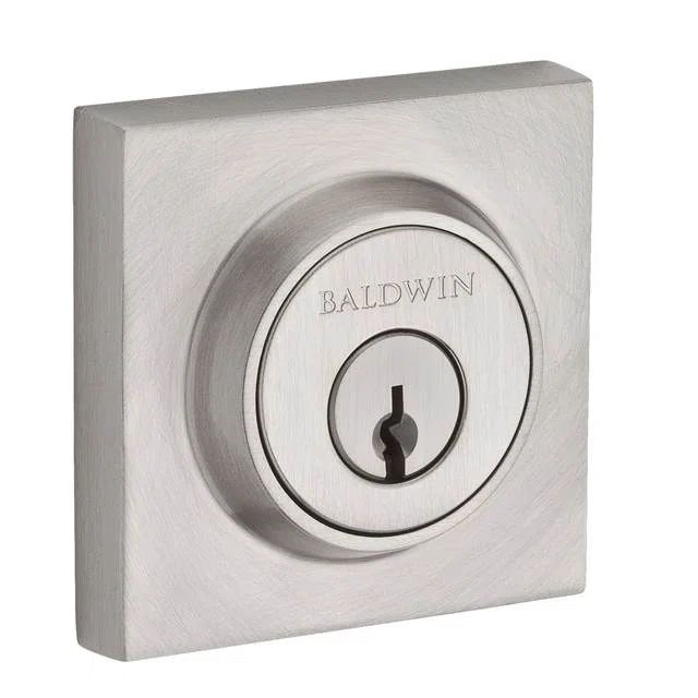 Satin Nickel Square Single Cylinder Deadbolt