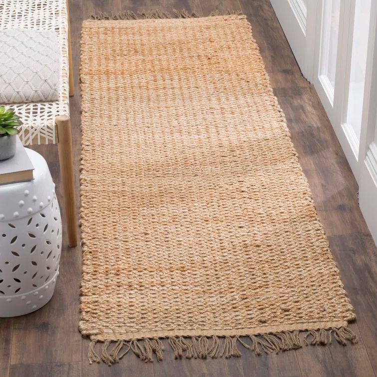 Natural Jute Hand-Woven 2'6" x 6' Runner Rug