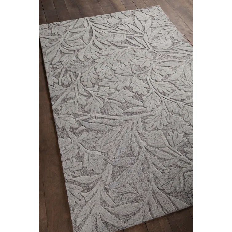 Luxurious Hand-Tufted Wool Rectangular Area Rug in Classic Gray, 5' x 7'