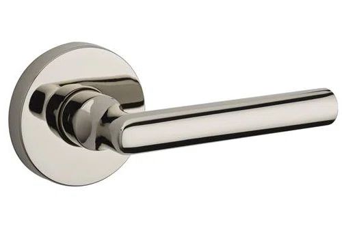 Polished Nickel Solid Brass Privacy Door Lever with Round Rosette