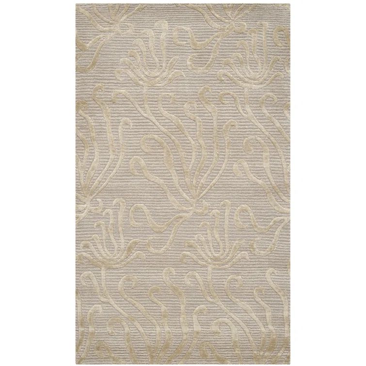 Seaflora Hand-Knotted Wool Silk Blend Geometric Rug 8'6" x 11'6"
