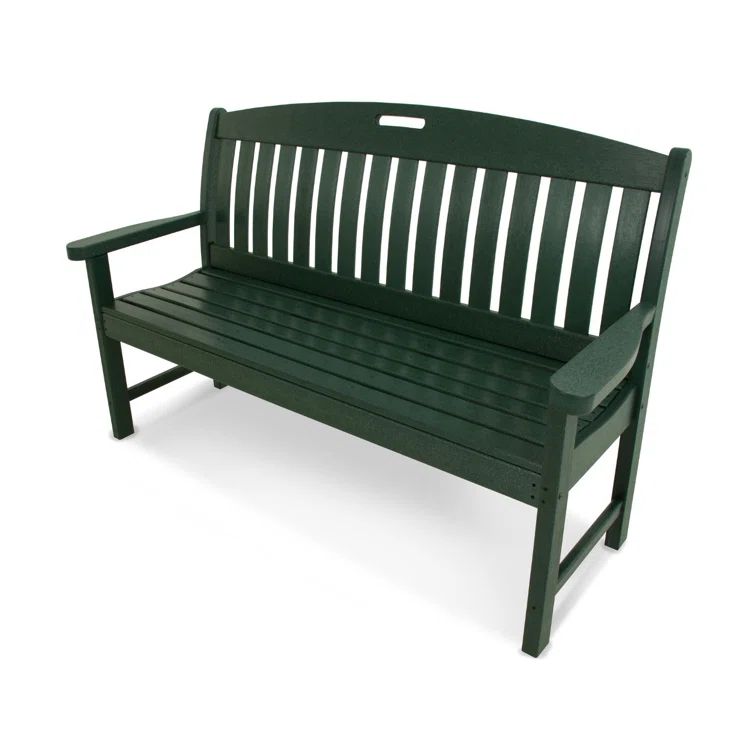 Hunter Green Polywood Nautical Outdoor Bench