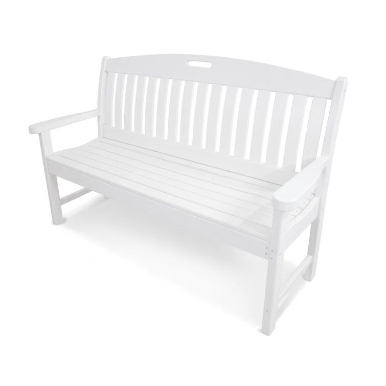 White Polywood Nautical Outdoor Bench