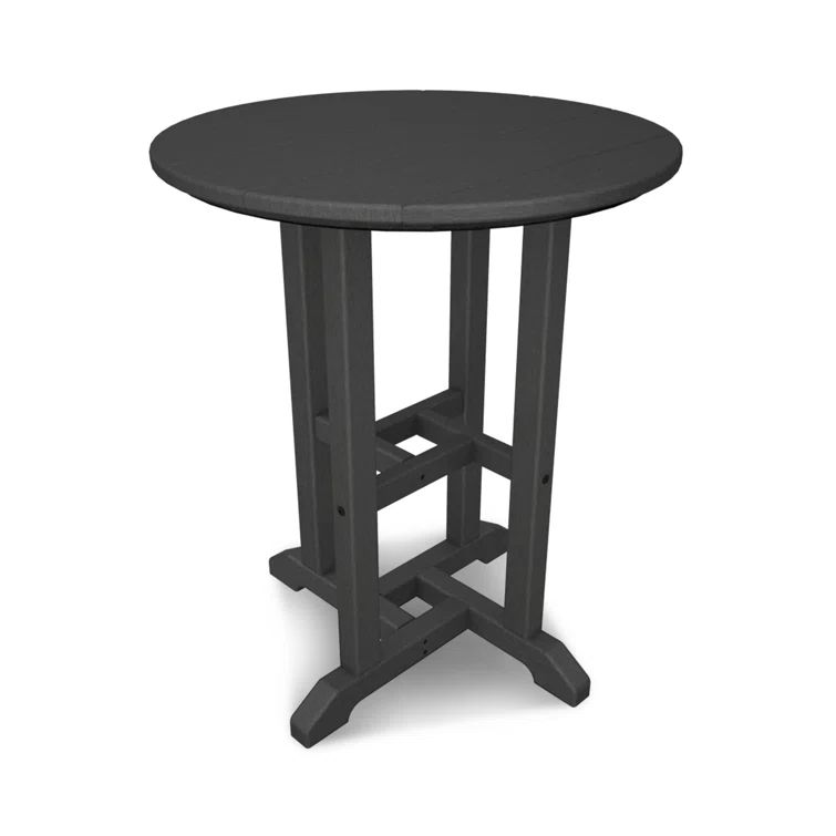 Slate Grey 24" Round Polywood Bistro Table