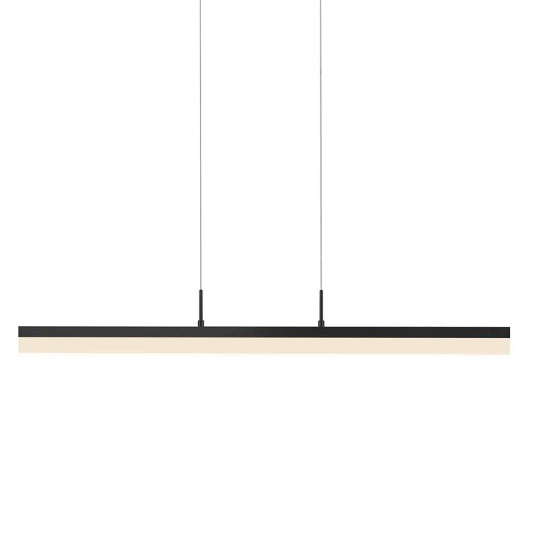 Satin Black Slim LED Kitchen Island Pendant Light