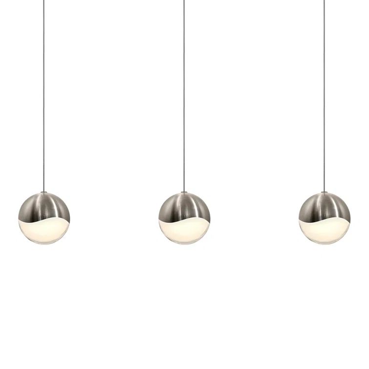 Satin Nickel Grapes 3-Light LED Island Pendant