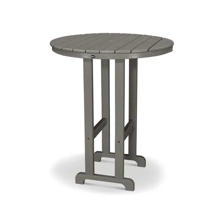 Stepping Stone Gray 48" Round Outdoor Bar Table