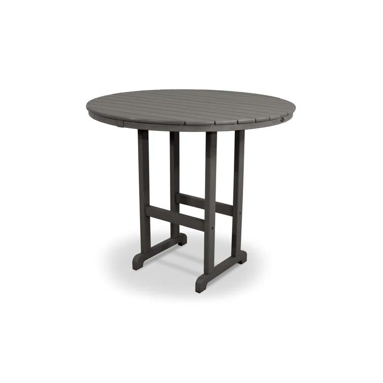 Stepping Stone Gray HDPE Round Outdoor Bar Table