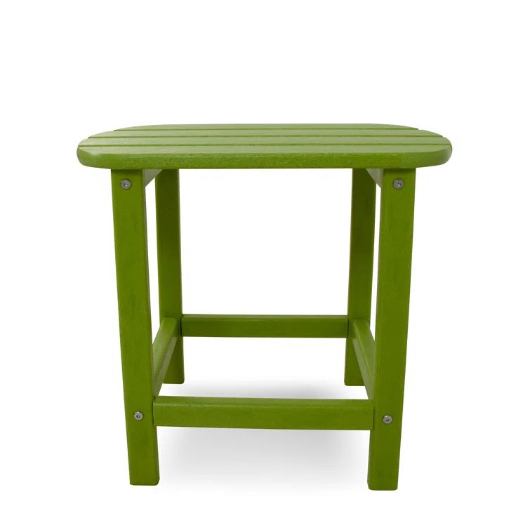 Lime Green 18" Round Polypropylene Outdoor Side Table