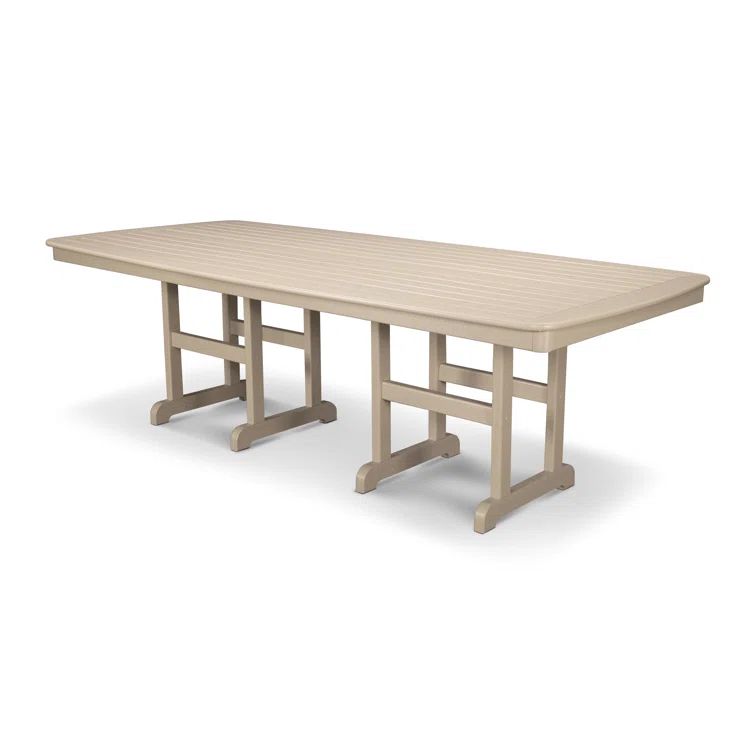 Sand Beige Polypropylene Nautical Outdoor Dining Table