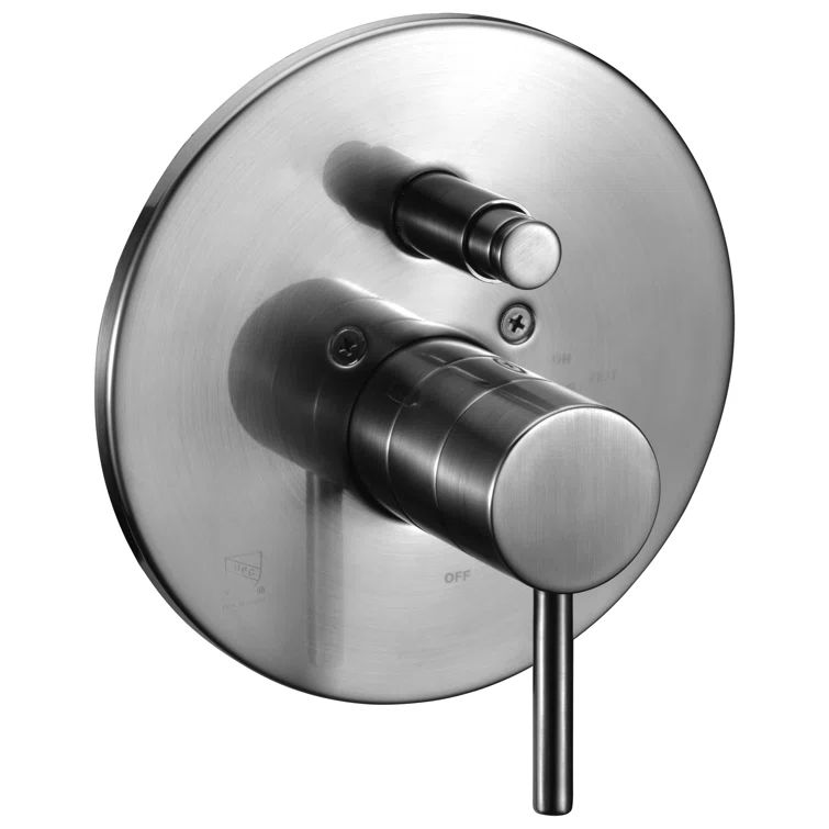 Brushed Nickel Round Pressure Balanced Shower Mixer with Lever Handle