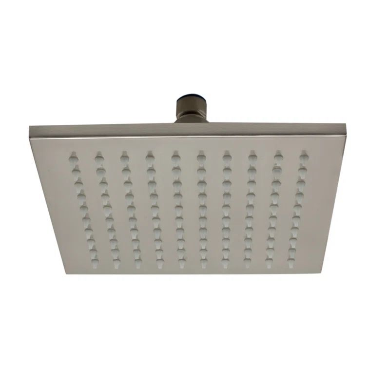Nickel Square LED Rain Shower Head with Temperature-Based Lights