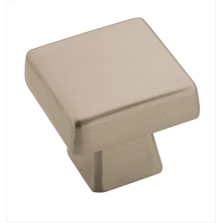 Satin Nickel Square Cabinet Knob with Mounting Hardware