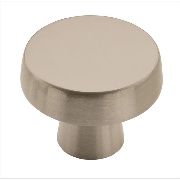 Satin Nickel Round Cabinet Knob with Mounting Hardware