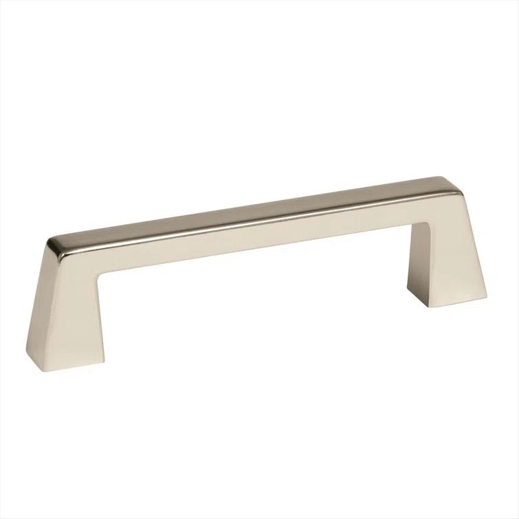 Polished Nickel Modern Bar Cabinet Pull with Mounting Hardware