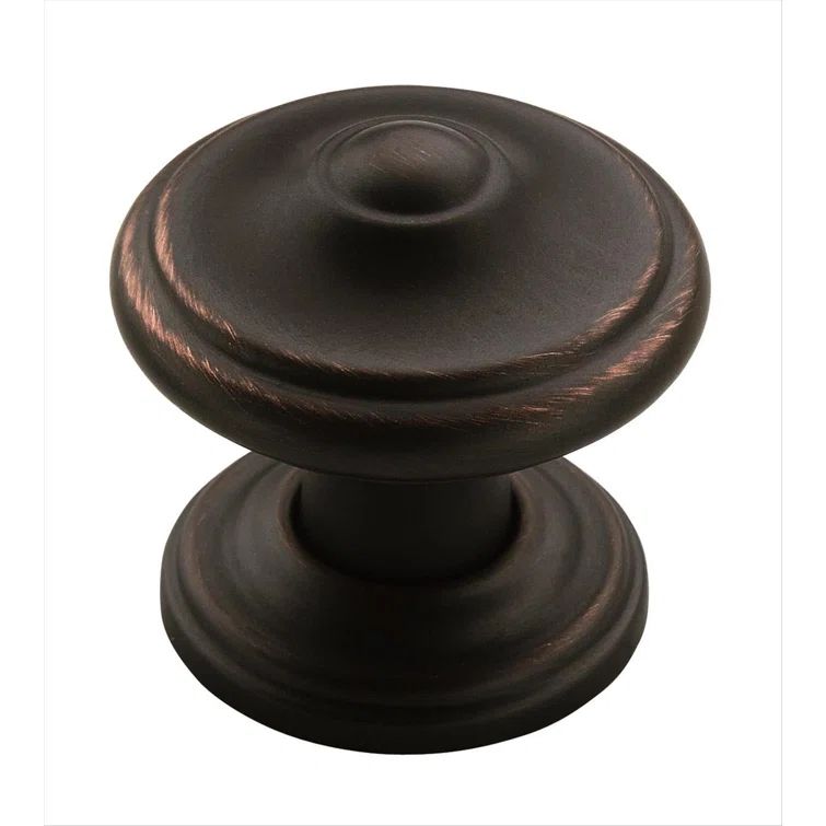 Oil Rubbed Bronze Round Cabinet Knob with Mounting Hardware