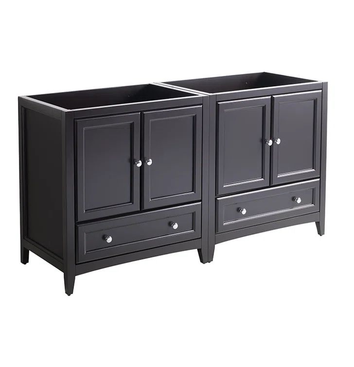 Espresso 59" Double Freestanding Engineered Wood Vanity Base
