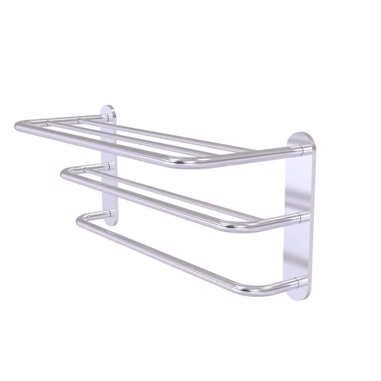 Satin Chrome Three-Tier Wall-Mounted Towel Rack