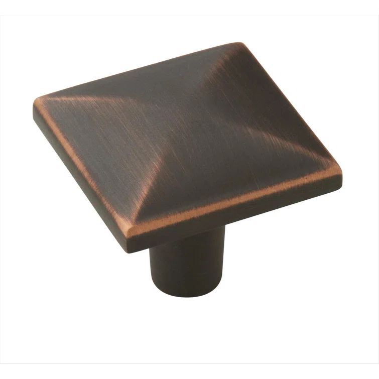Oil Rubbed Bronze Square Cabinet Knob with Mounting Hardware