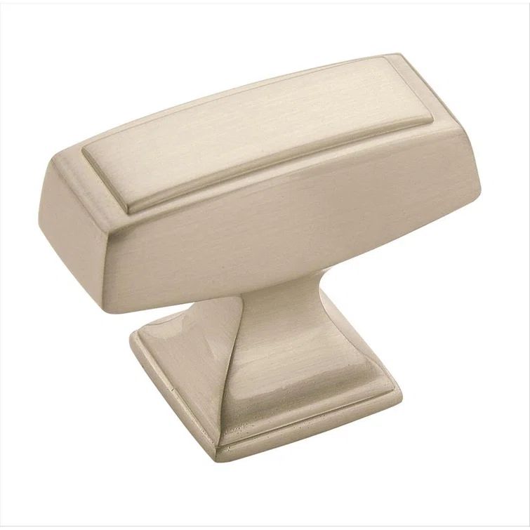 Satin Nickel Rectangular Cabinet Knob with Mounting Hardware