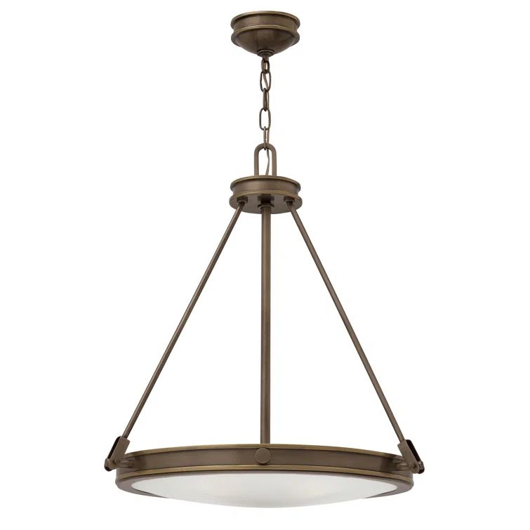 Mid-Century Bronze and Glass 4-Light Pendant