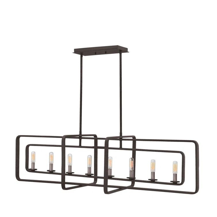 Quentin Buckeye Bronze 8-Light Industrial Candle Chandelier