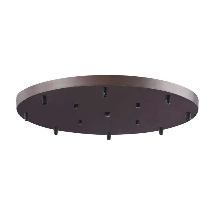Deep Rust Bronze Glass LED 18" Round Ceiling Canopy