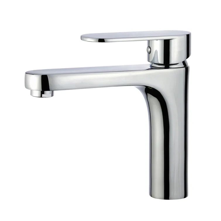 Polished Chrome Single Handle Bathroom Faucet with Pop-Up Drain